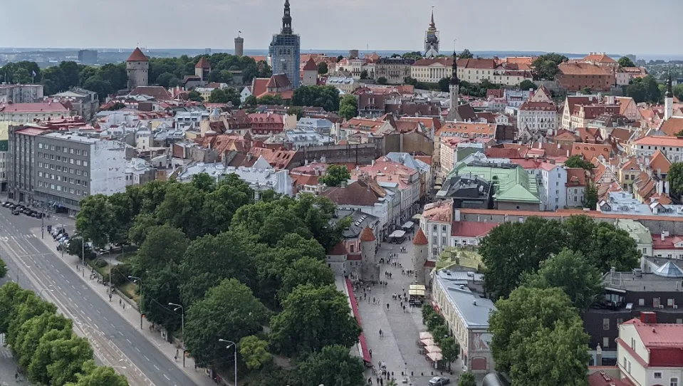 俯瞰塔林老城區，蘇黎世金城武攝於樓上